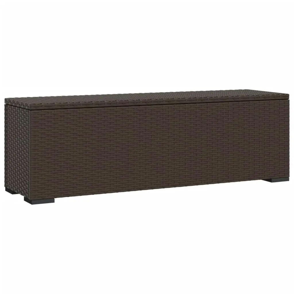 Ottoman Bench with Cushion Brown 110x30x40 cm Poly Rattan 319397