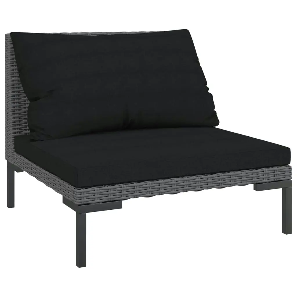 Garden Sofas 2pcs with Cushions Half Round Poly Rattan 318602