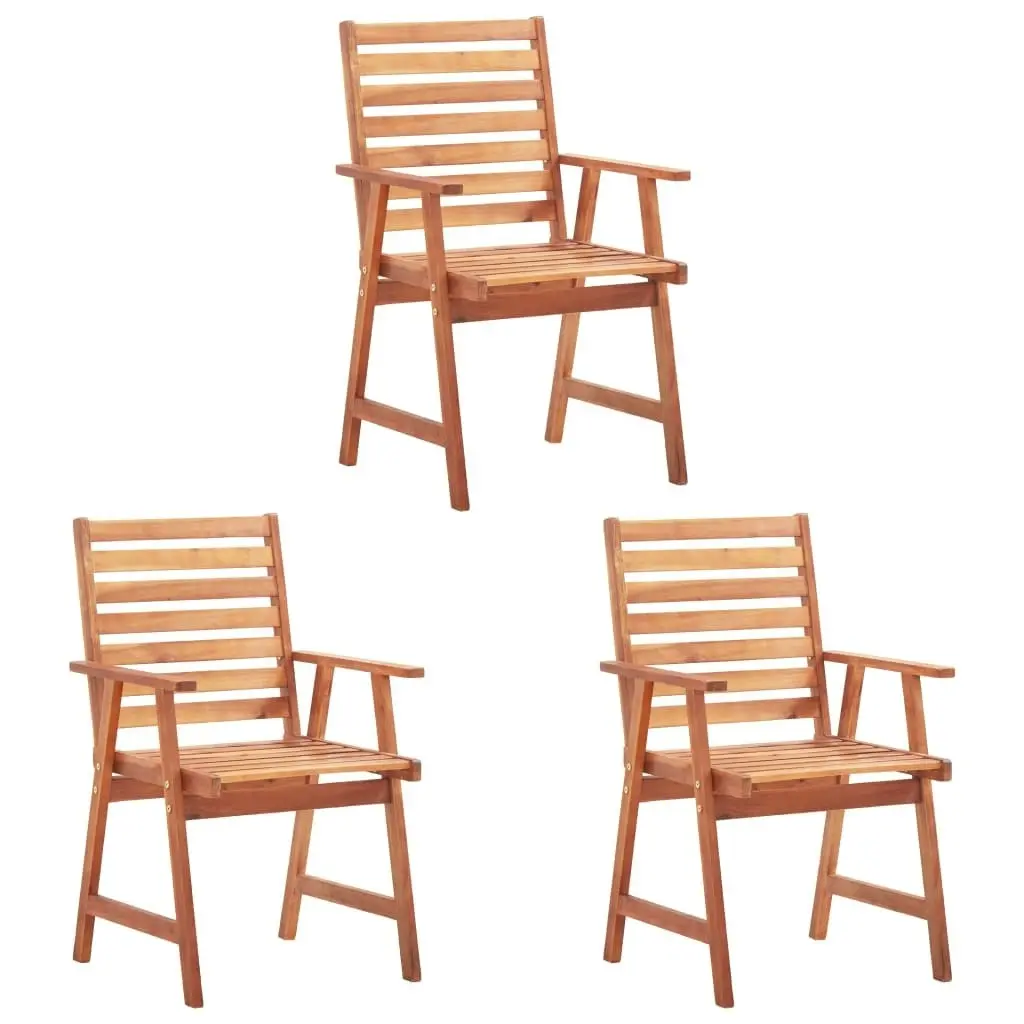 Outdoor Dining Chairs 3 pcs with Cushions Solid Acacia Wood 3064347