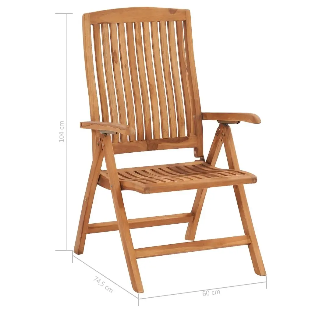 Reclining Garden Chairs with Cushions 6 pcs Solid Teak Wood 3072663