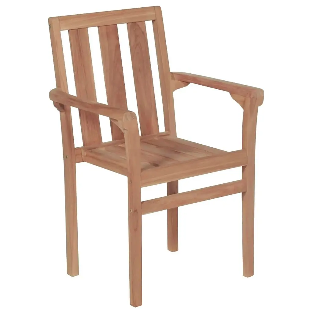 Stackable Garden Chairs 2 pcs Solid Teak Wood 43041