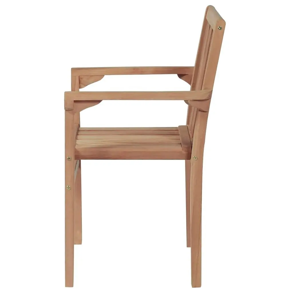 Stackable Garden Chairs 2 pcs Solid Teak Wood 43041