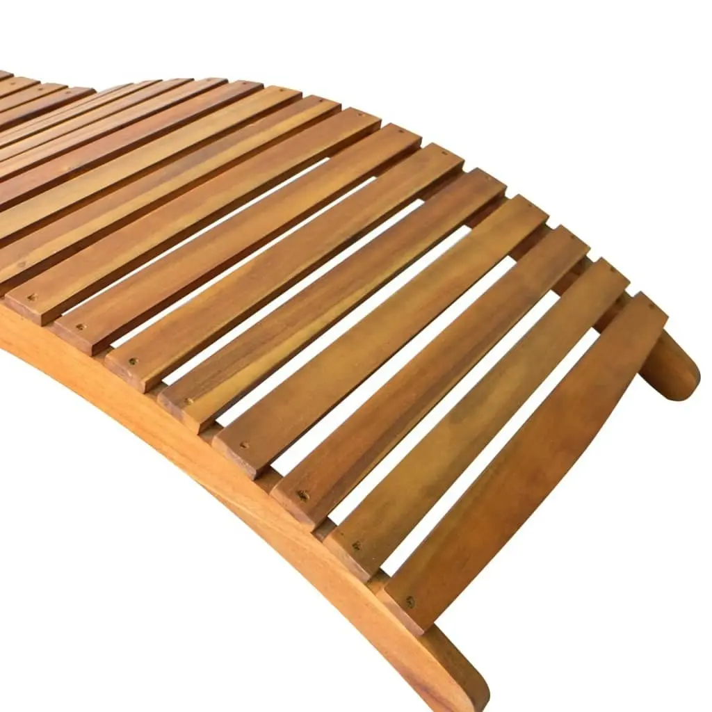 Garden Sun Lounger with Cushion Solid Wood Acacia 3061572