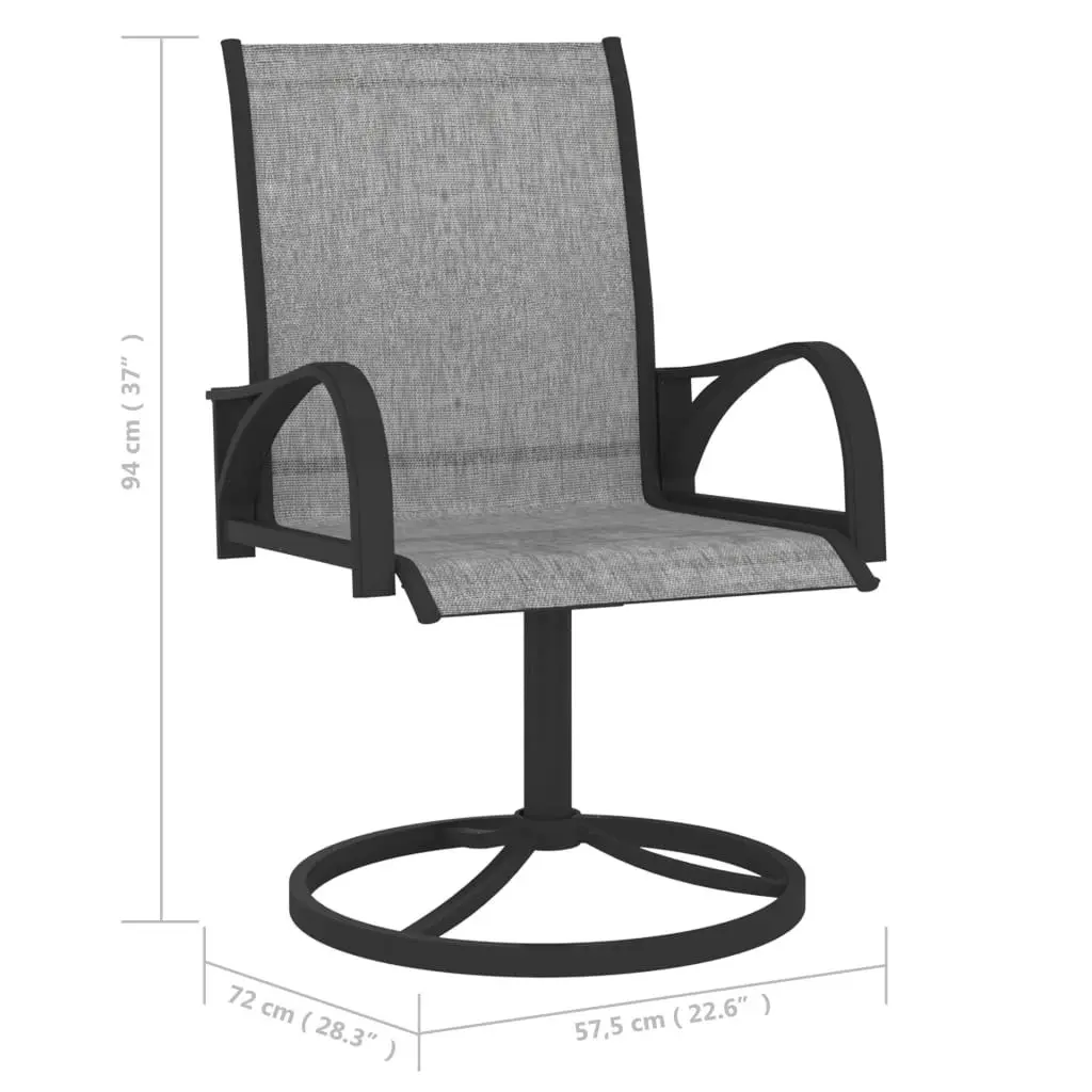 Garden Swivel Chairs 2 pcs Textilene and Steel Grey 312167