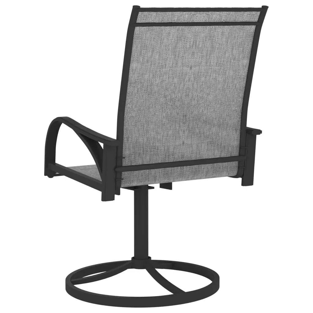 Garden Swivel Chairs 2 pcs Textilene and Steel Grey 312167