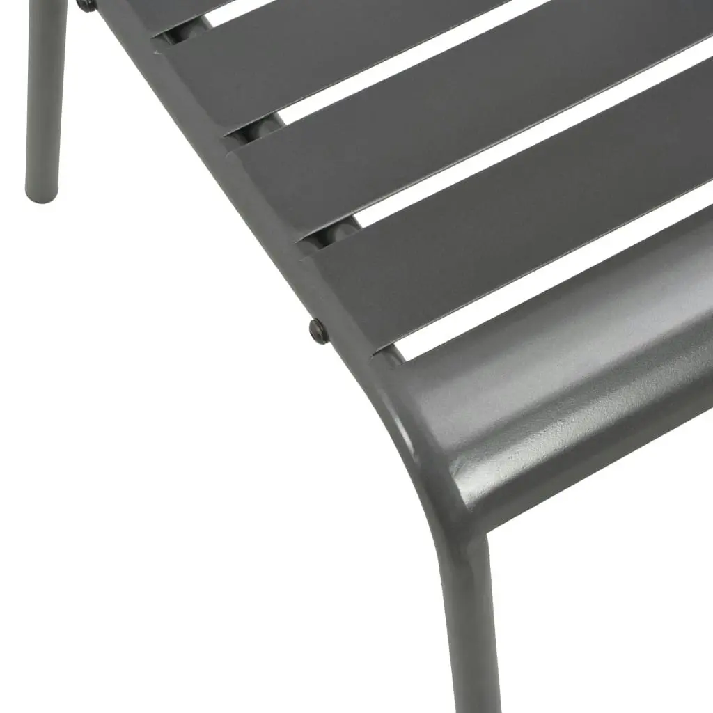 Outdoor Chairs 4 pcs Slatted Design Steel Dark Grey 310155