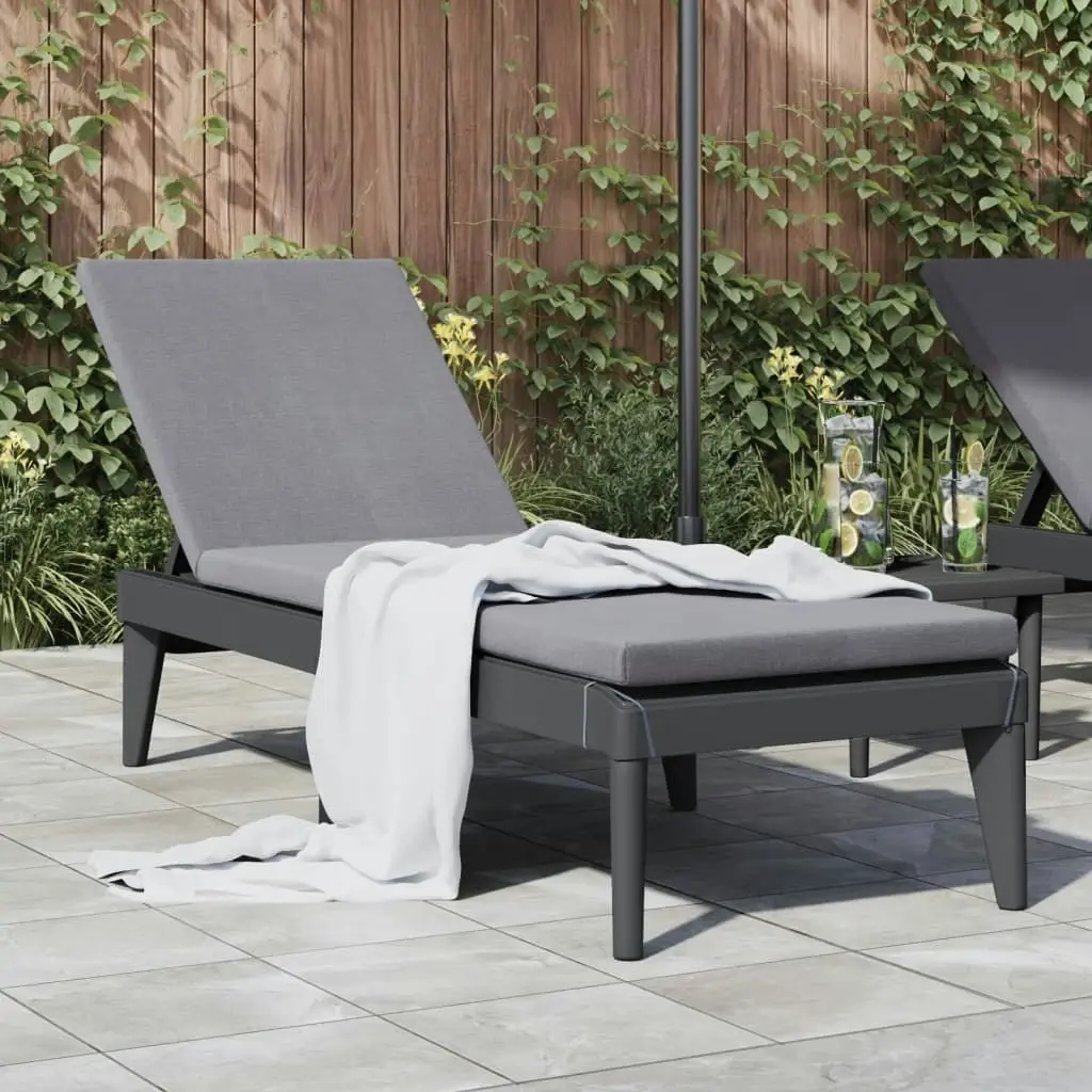 Sun Lounger with Cushion Anthracite 186x60x29 cm PP 364223