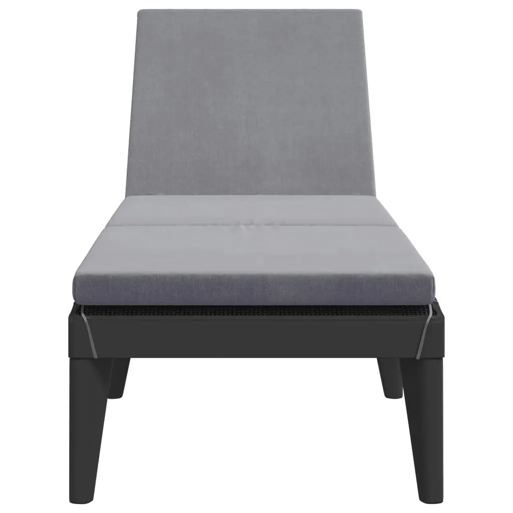 Sun Lounger with Cushion Anthracite 186x60x29 cm PP 364223