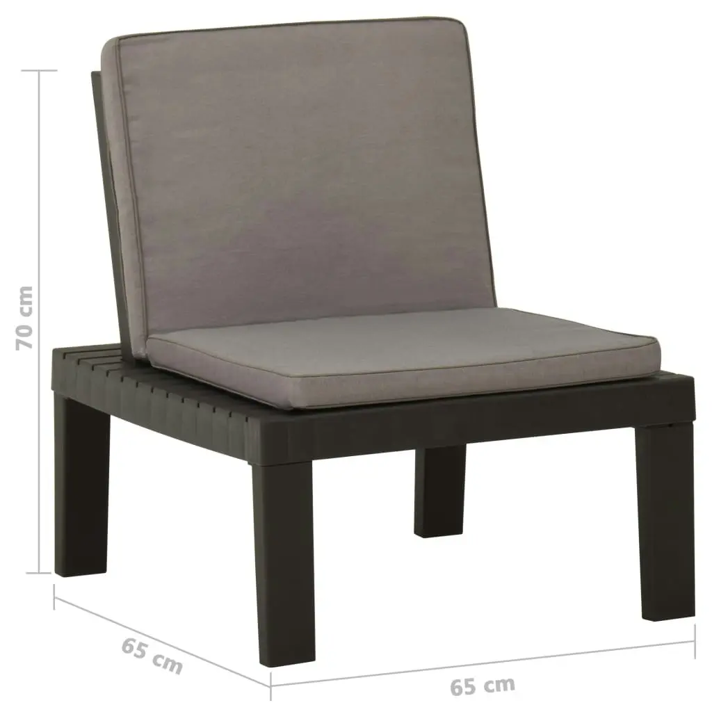 Garden Lounge Chairs with Cushions 2 pcs Plastic Grey 3059824