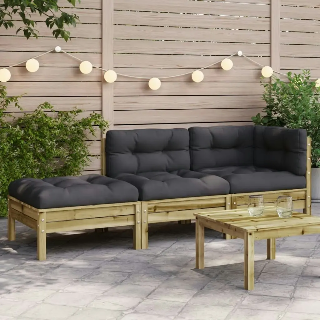 Garden Sofa with Cushions and Footstool 2-Seater 838176