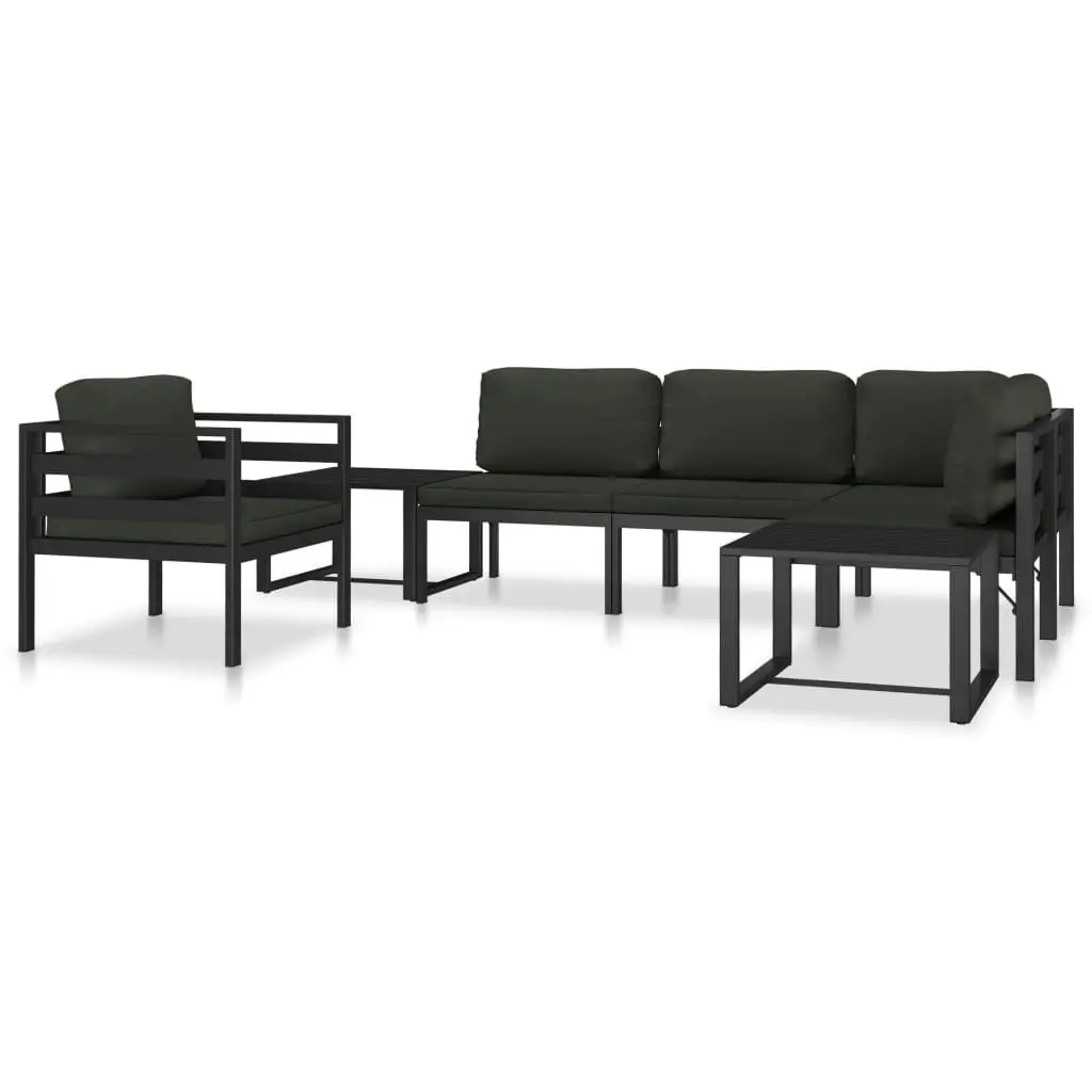 Sectional Middle Sofa with Cushions Aluminium Anthracite 49240