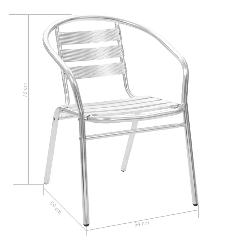 Stackable Outdoor Chairs 4 pcs Aluminium 48708