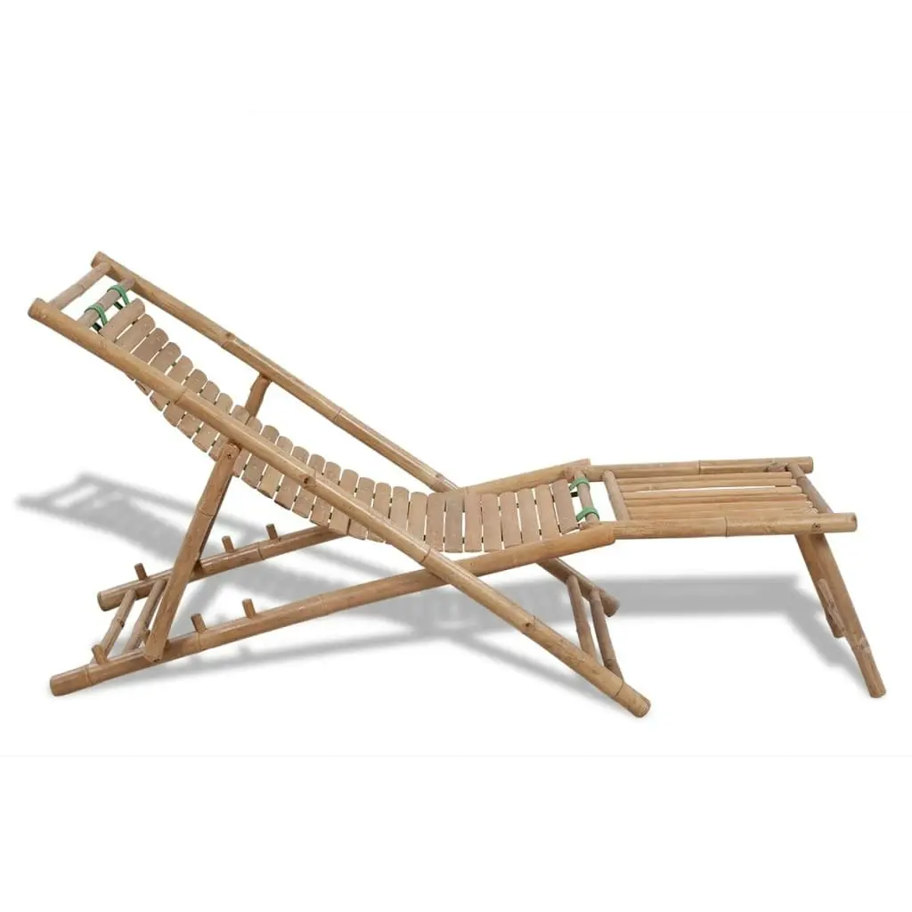 Outdoor Deck Chair with Footrest Bamboo 41492