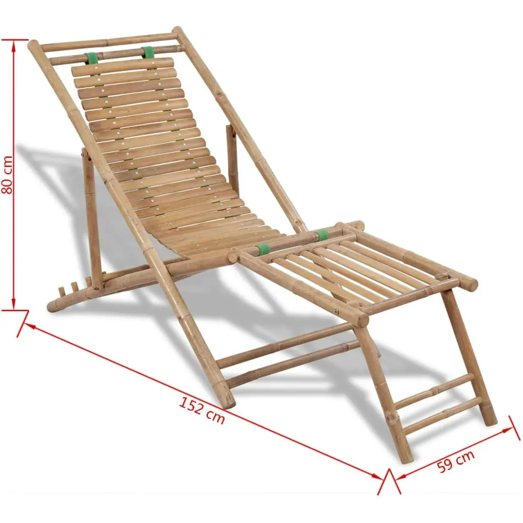 Outdoor Deck Chair with Footrest Bamboo 41492