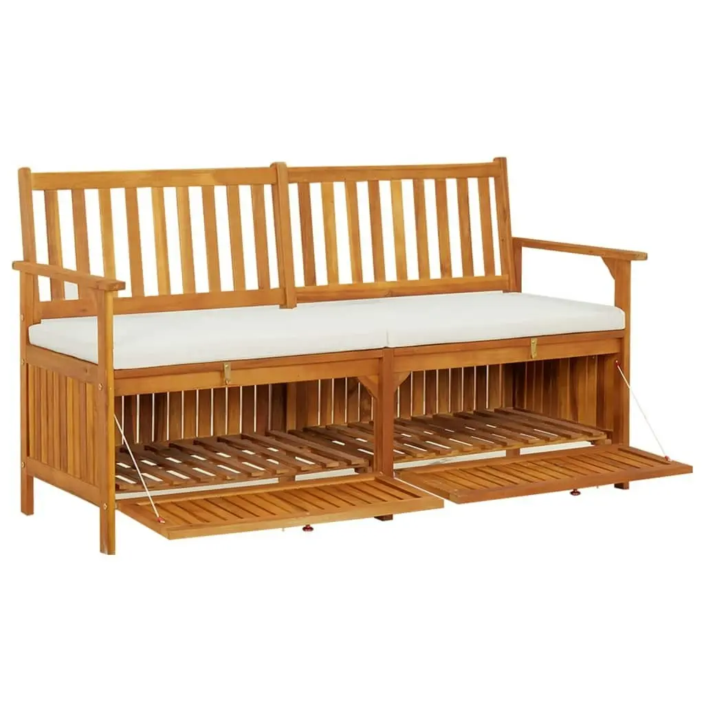 Storage Bench with Cushion 148 cm Solid Wood Acacia 316737