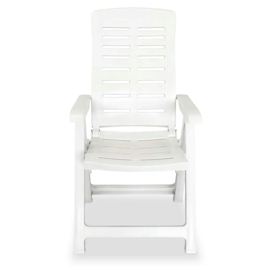 Reclining Garden Chairs 2 pcs Plastic White 43895