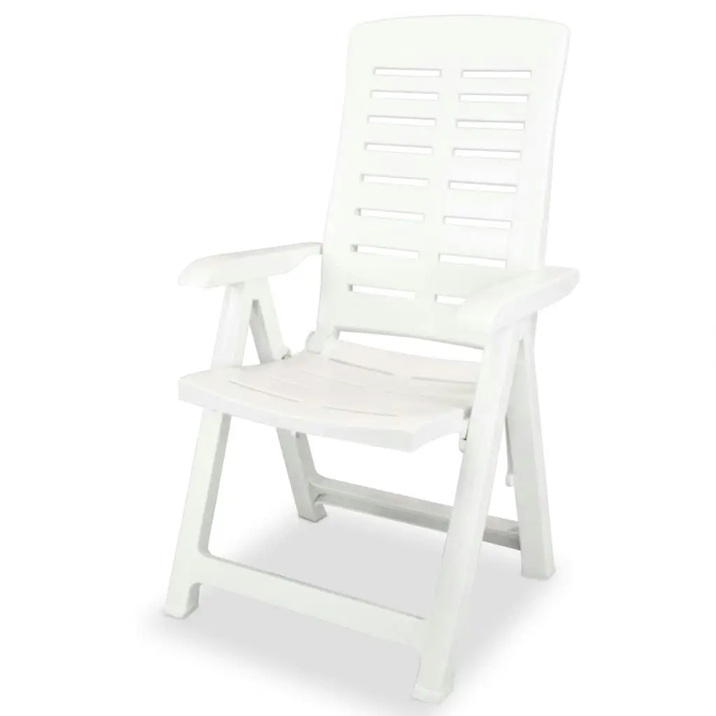 Reclining Garden Chairs 2 pcs Plastic White 43895