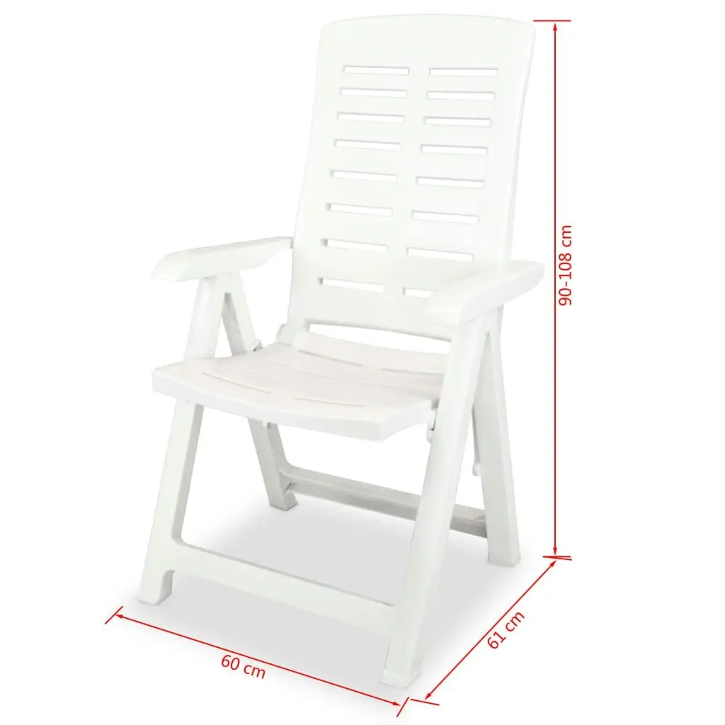 Reclining Garden Chairs 2 pcs Plastic White 43895