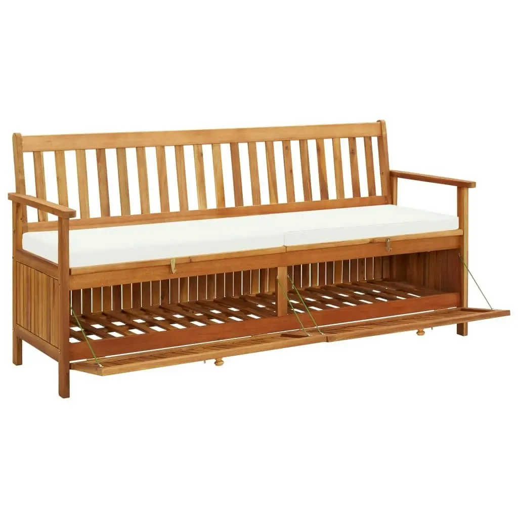 Storage Bench with Cushion 170 cm Solid Acacia Wood 45912