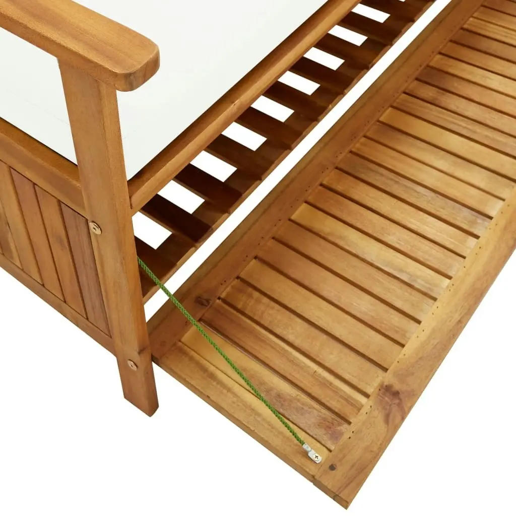 Storage Bench with Cushion 170 cm Solid Acacia Wood 45912