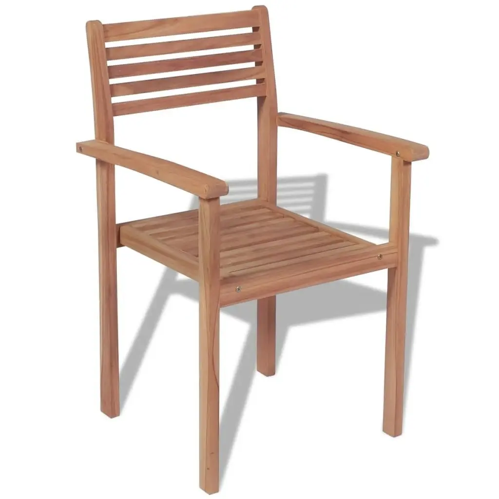 Stackable Garden Chairs 2 pcs Solid Teak Wood 43036