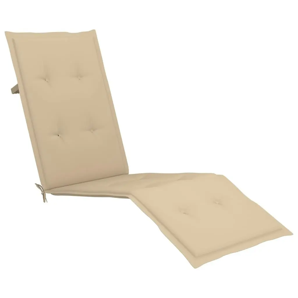 Outdoor Deck Chair with Footrest and Cushion Solid Acacia Wood 3064017