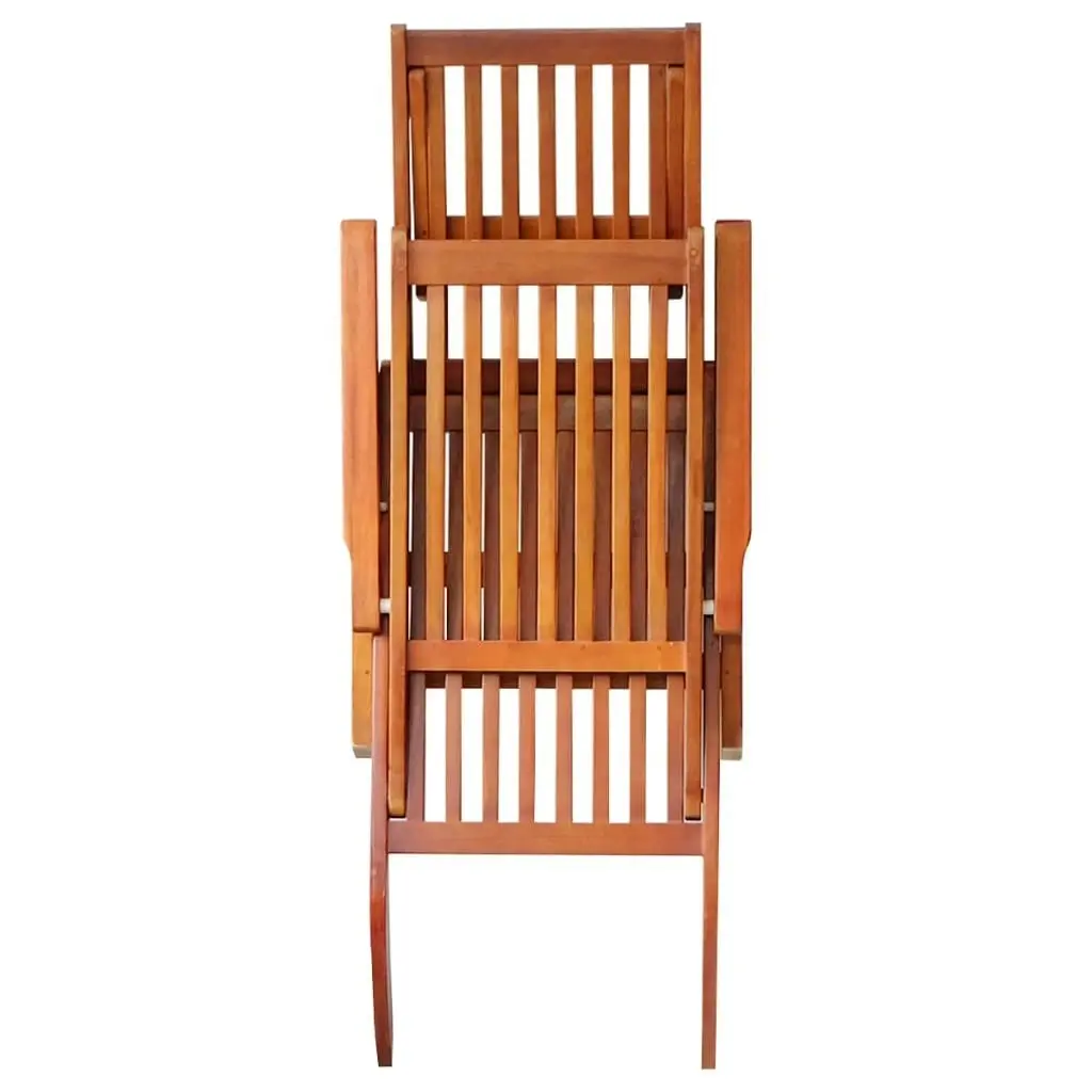 Outdoor Deck Chair with Footrest and Cushion Solid Acacia Wood 3064017