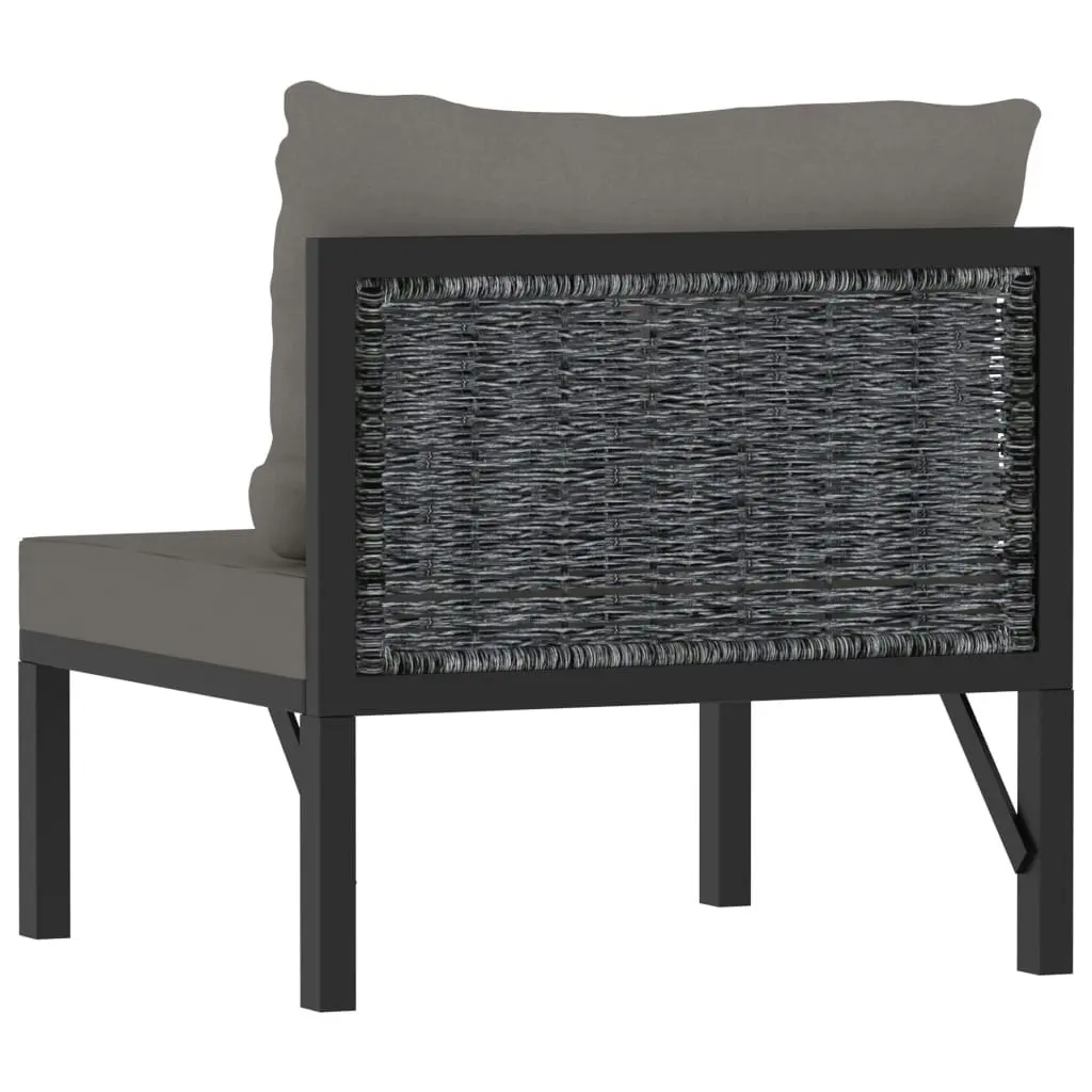 Sectional Middle Sofa with Cushion Poly Rattan Anthracite 49398