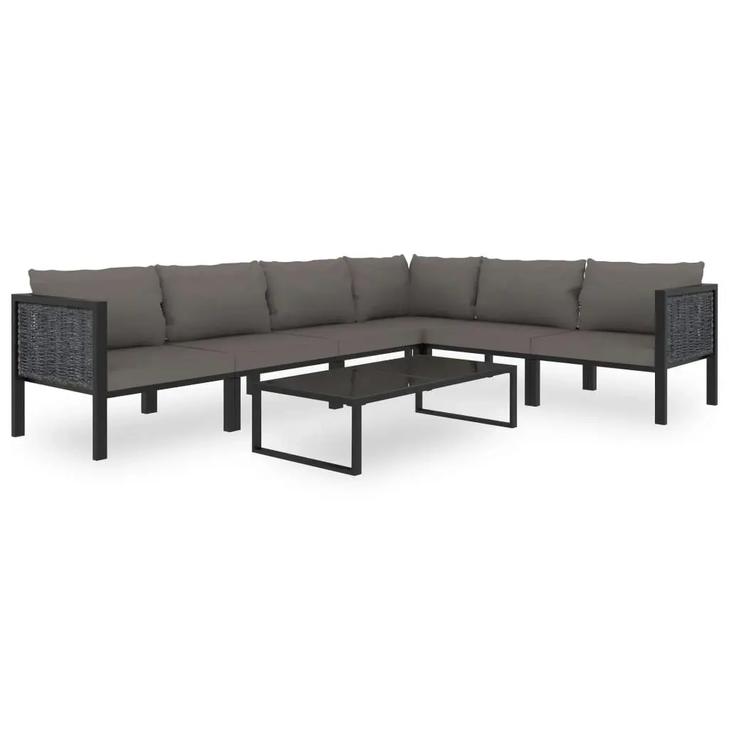 Sectional Middle Sofa with Cushion Poly Rattan Anthracite 49398