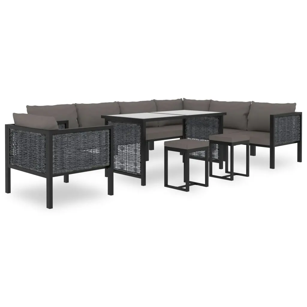 Sectional Middle Sofa with Cushion Poly Rattan Anthracite 49398