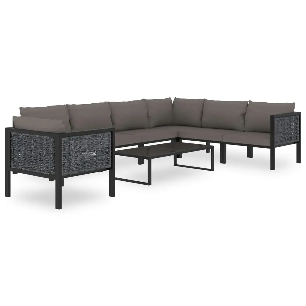 Sectional Middle Sofa with Cushion Poly Rattan Anthracite 49398