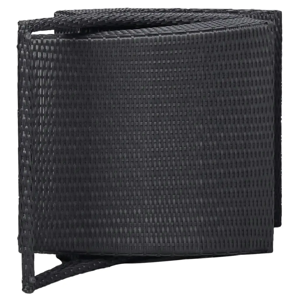 Sunbed with Cushion Poly Rattan Black 46539