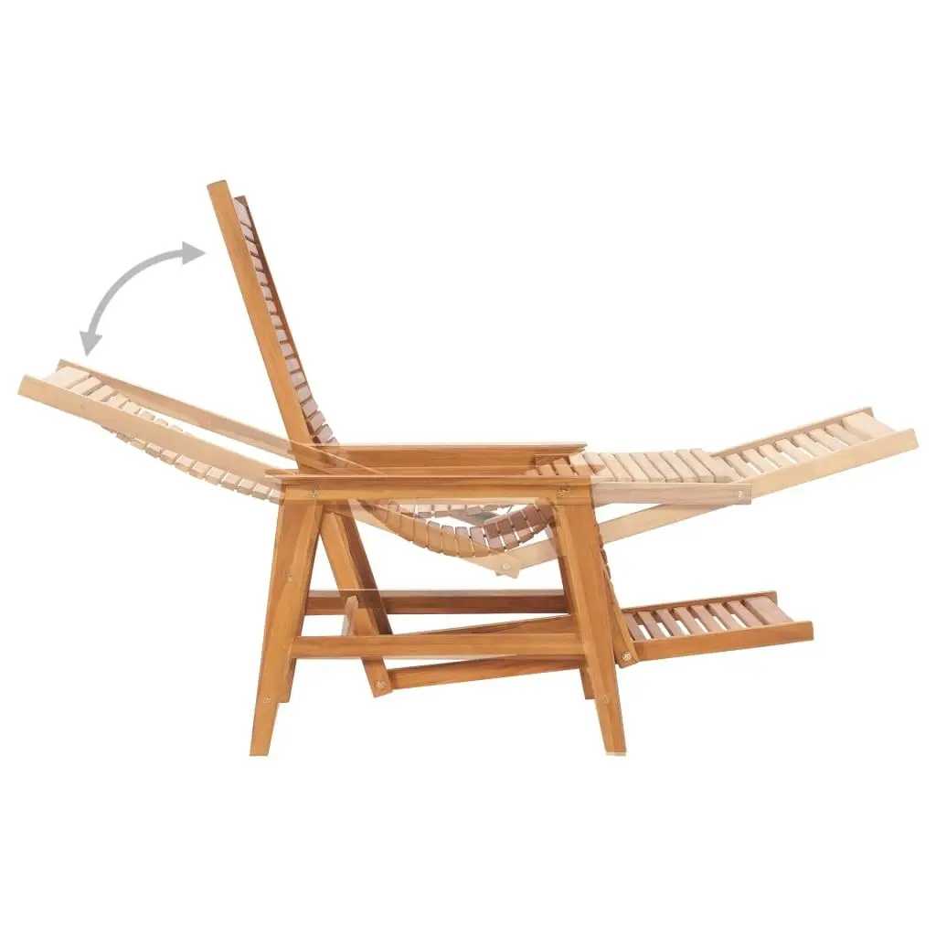 Garden Lounge Chair with Footrest Solid Teak Wood 48963