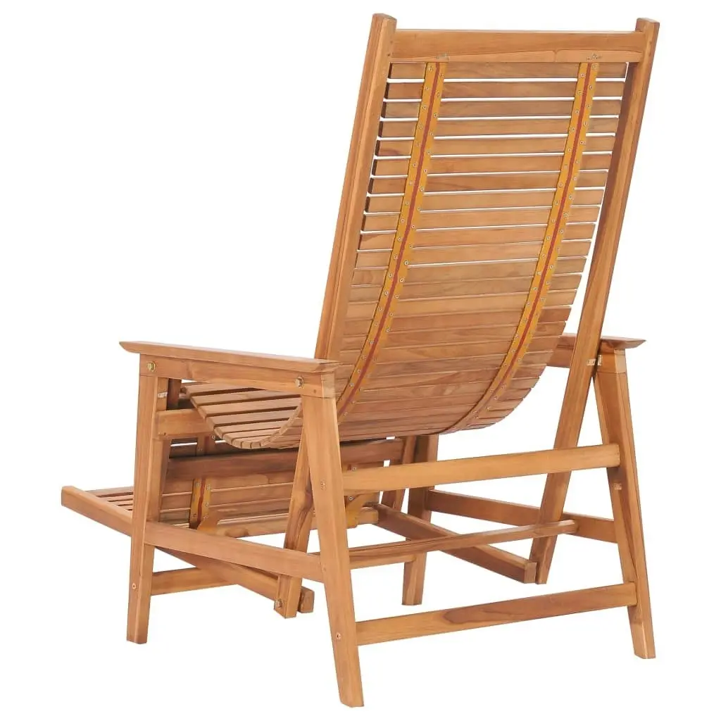 Garden Lounge Chair with Footrest Solid Teak Wood 48963