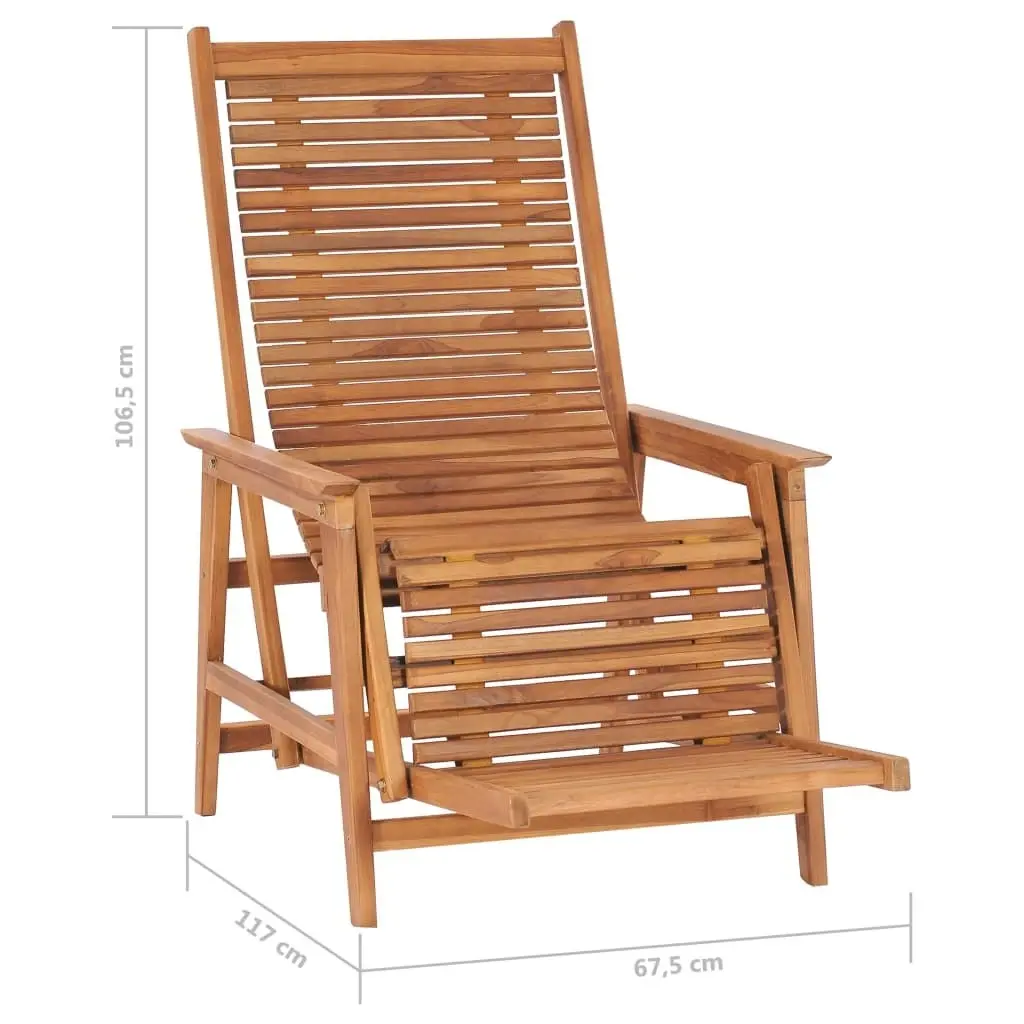 Garden Lounge Chair with Footrest Solid Teak Wood 48963