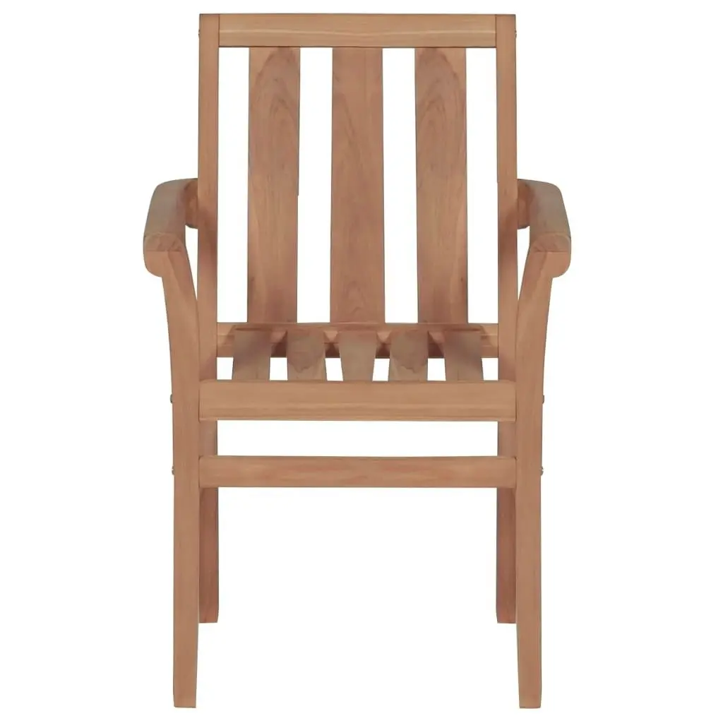 Stackable Garden Chairs with Cushions 6 pcs Solid Teak Wood 3073407