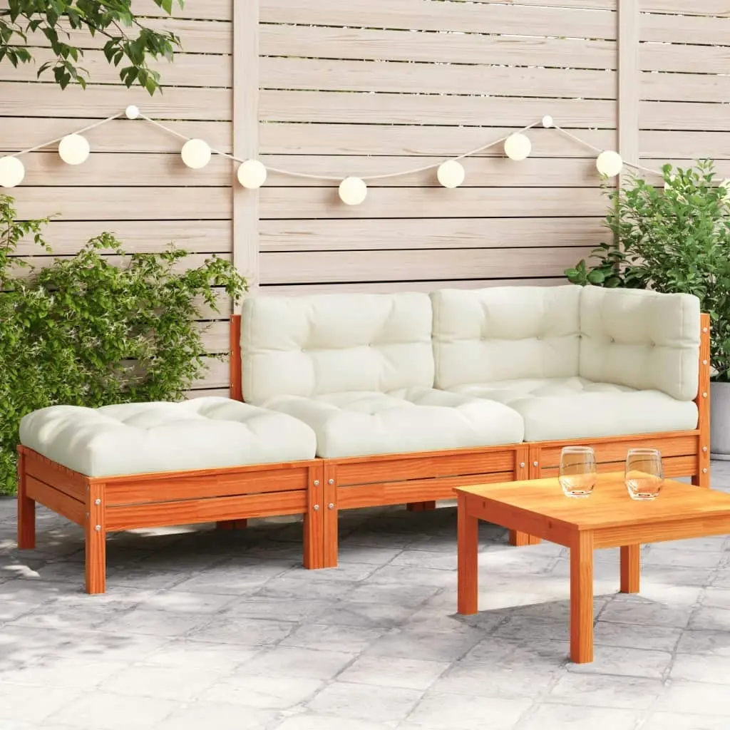 Garden Sofa with Cushions and Footstool 2-Seater 838174