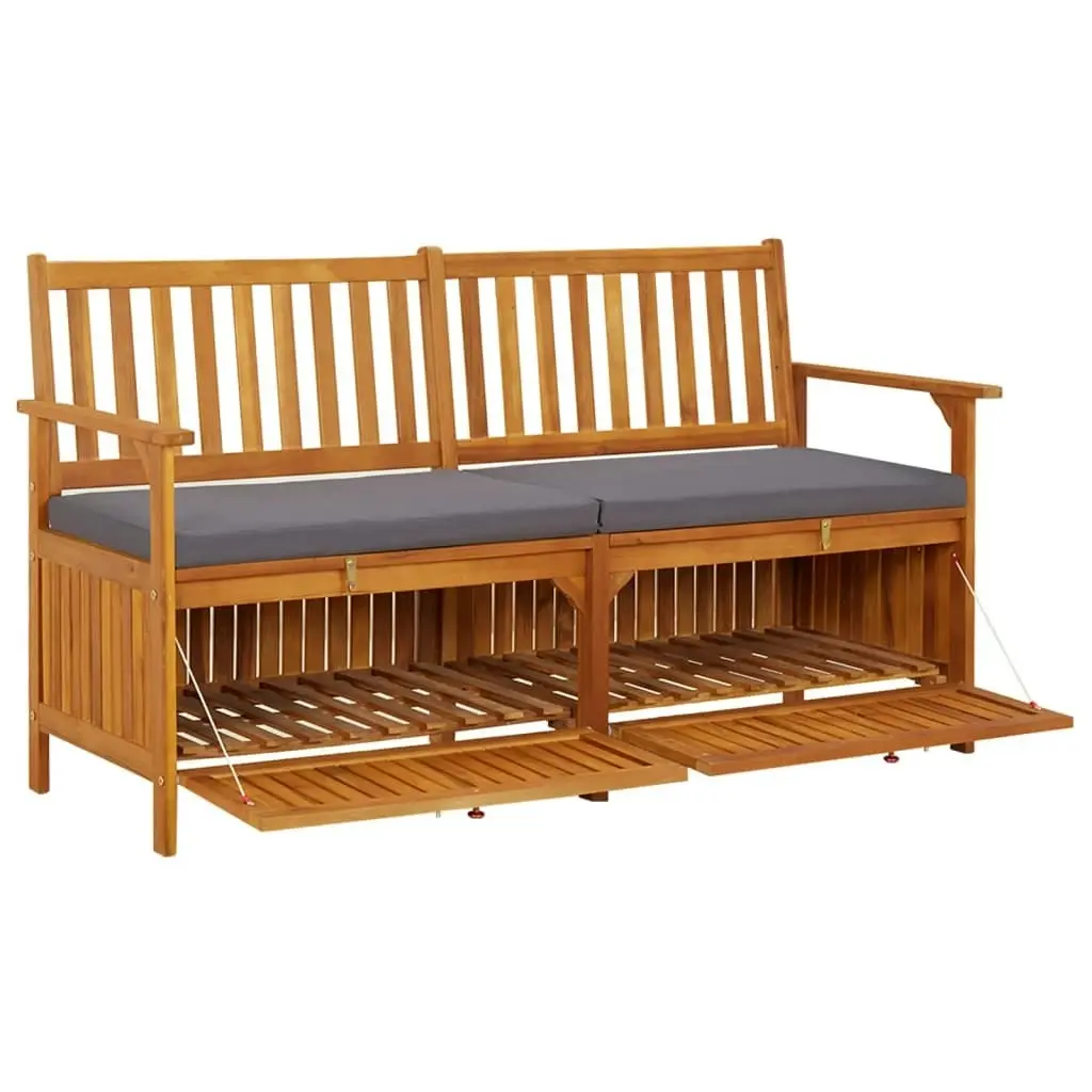 Storage Bench with Cushion 148 cm Solid Wood Acacia 316740