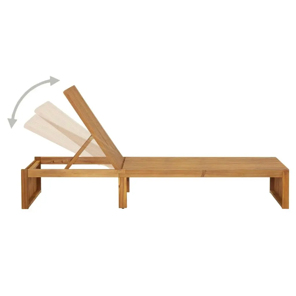 Sun Lounger with Cushion Solid Acacia Wood 3064150