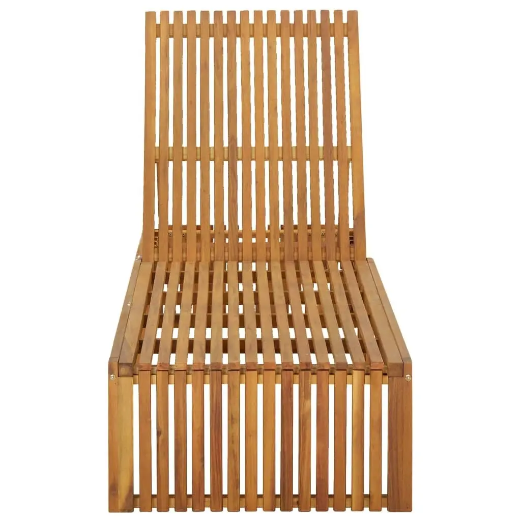 Sun Lounger with Cushion Solid Acacia Wood 3064150