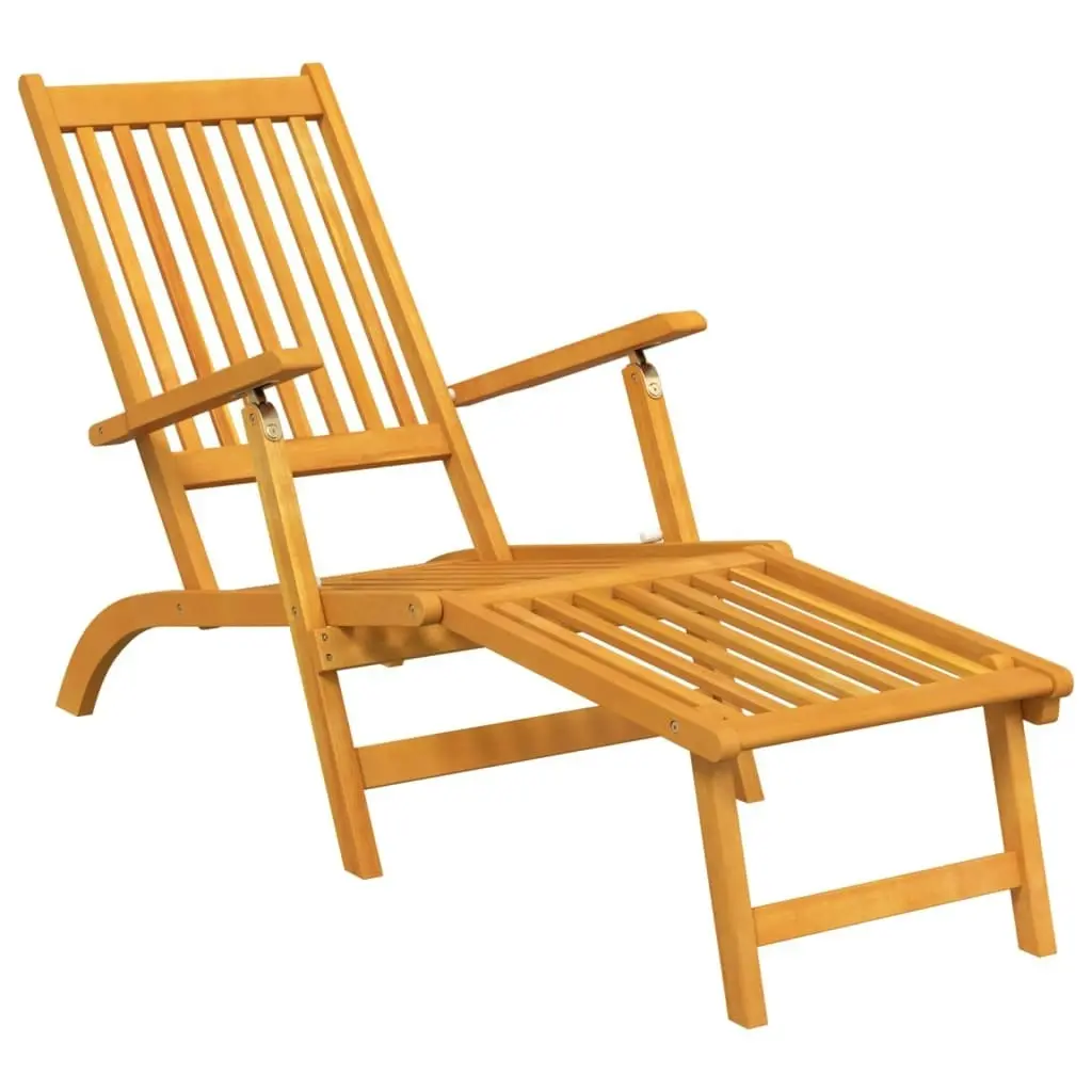 Outdoor Deck Chairs with Footrests and Table Solid Wood Acacia 3120440