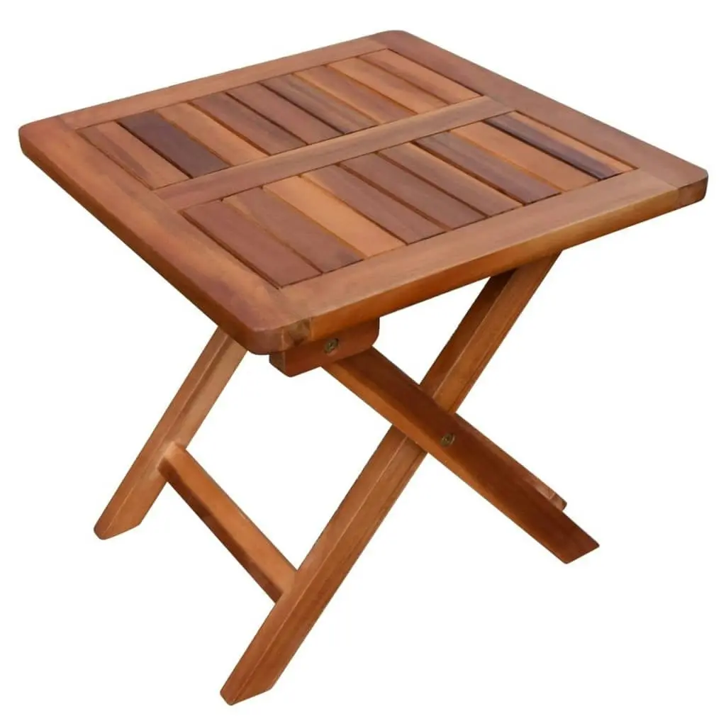 Sun Lounger with Table Solid Acacia Wood 42594