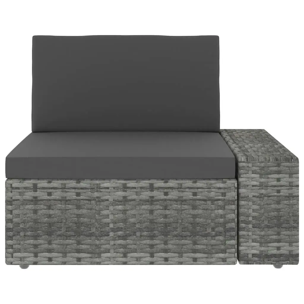 Sectional Corner Sofa with Left Armrest Poly Rattan Grey 49519