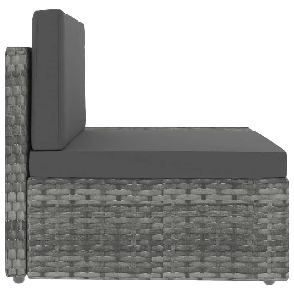 Sectional Corner Sofa with Left Armrest Poly Rattan Grey 49519