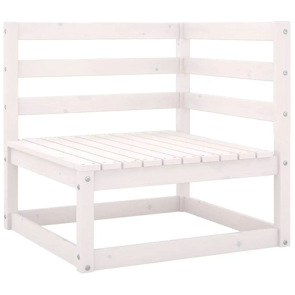 Garden 2-Seater Sofa White Solid Wood Pine 3075245