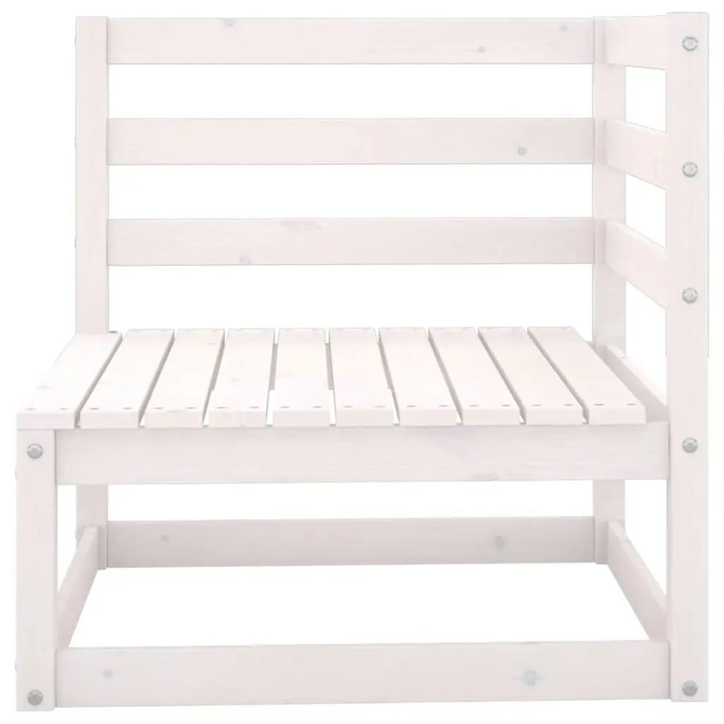 Garden 2-Seater Sofa White Solid Wood Pine 3075245