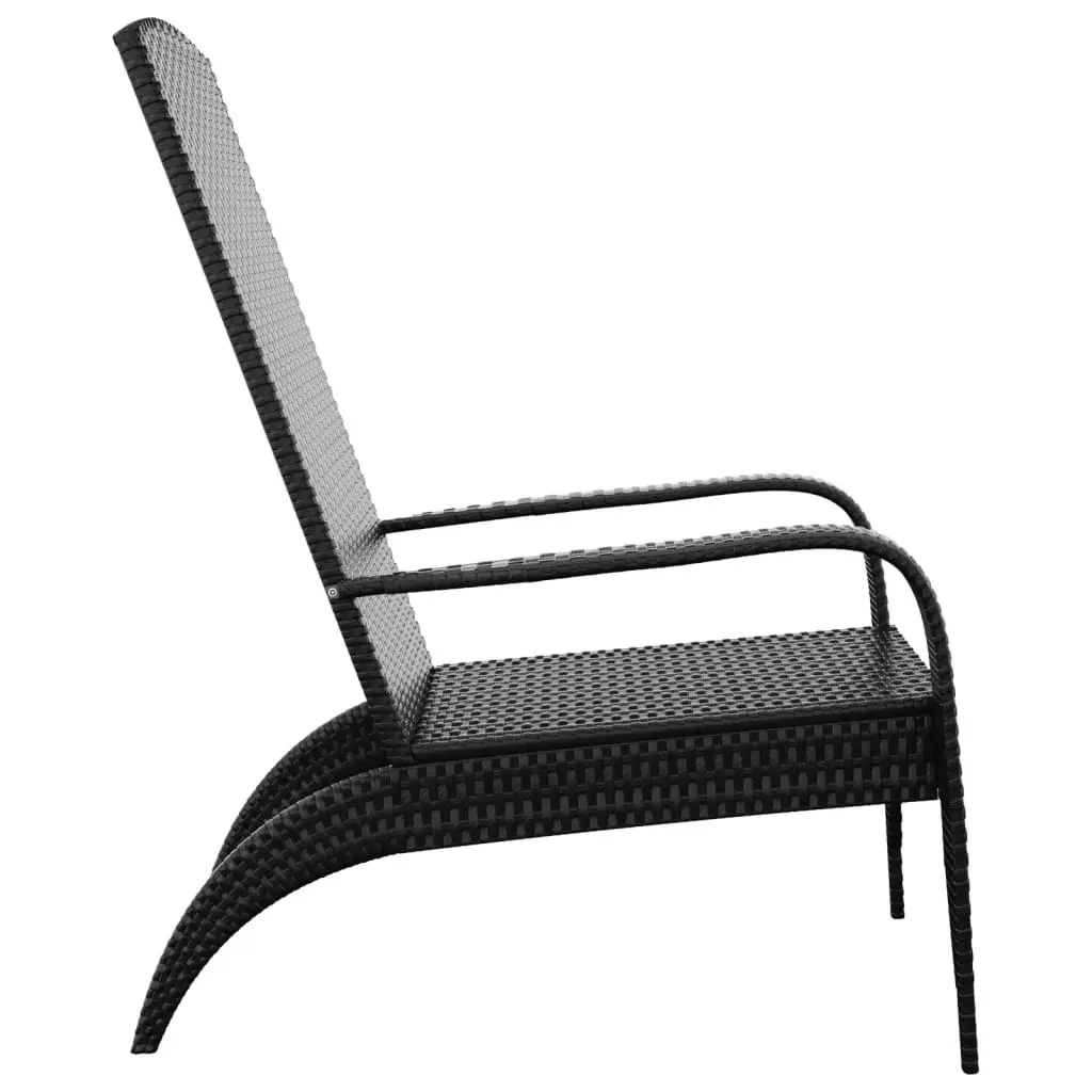 Garden Adirondack Chair Black Poly Rattan 319694