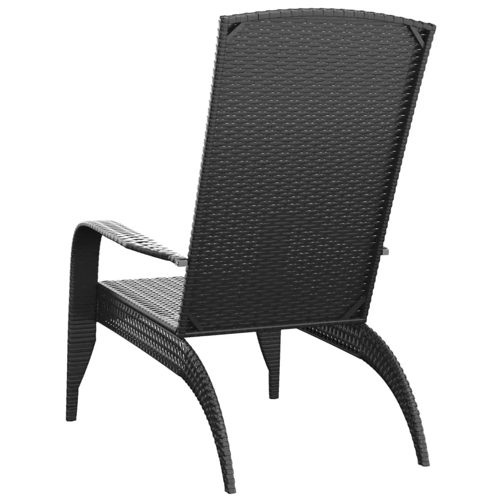 Garden Adirondack Chair Black Poly Rattan 319694