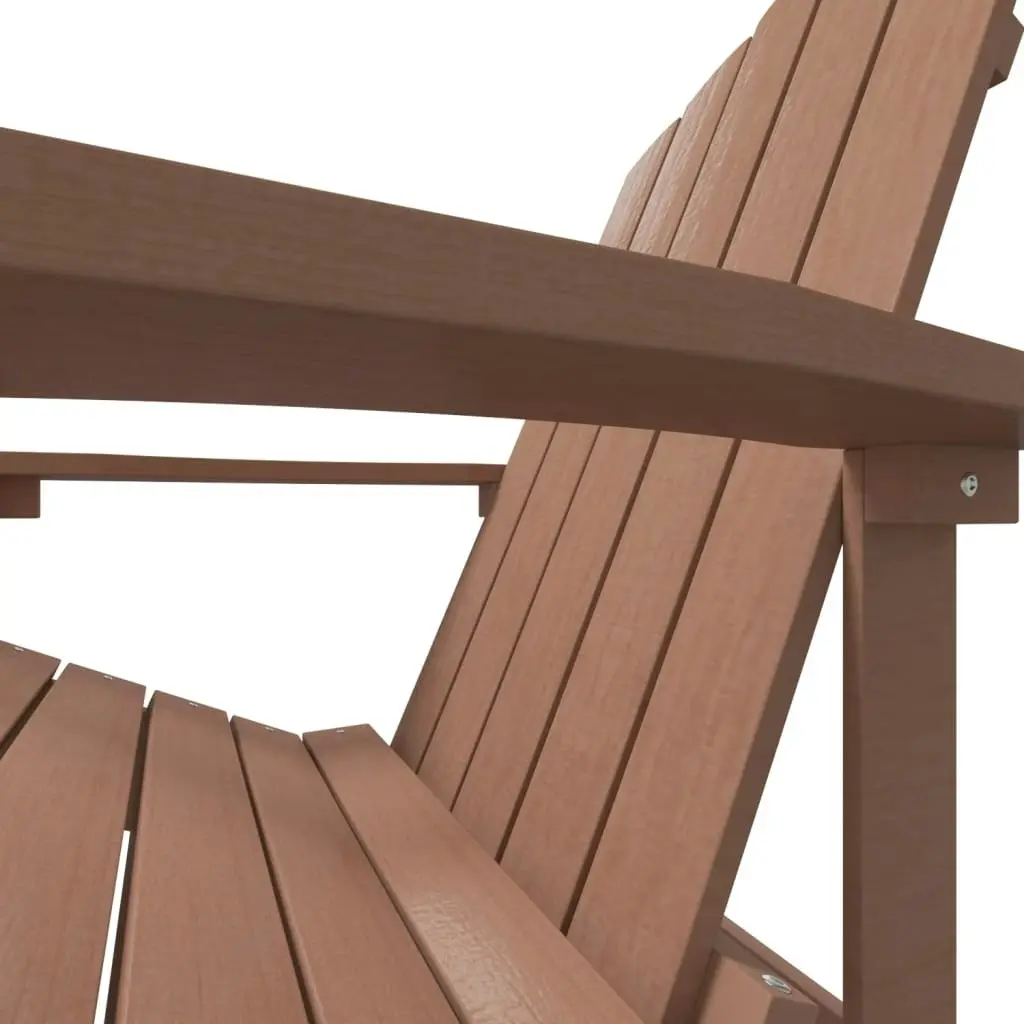 Garden Adirondack Chair HDPE Brown 318639