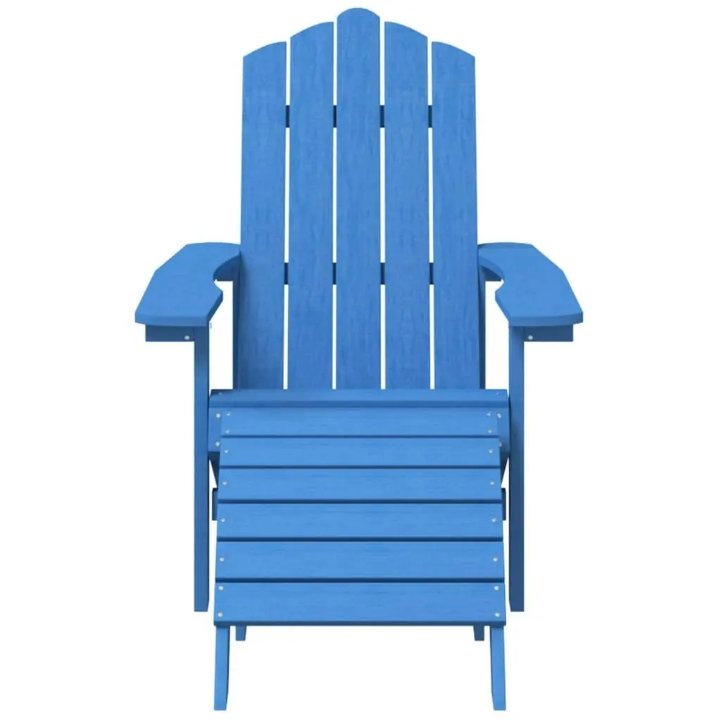 Garden Adirondack Chair with Footstool HDPE Aqua Blue 318648